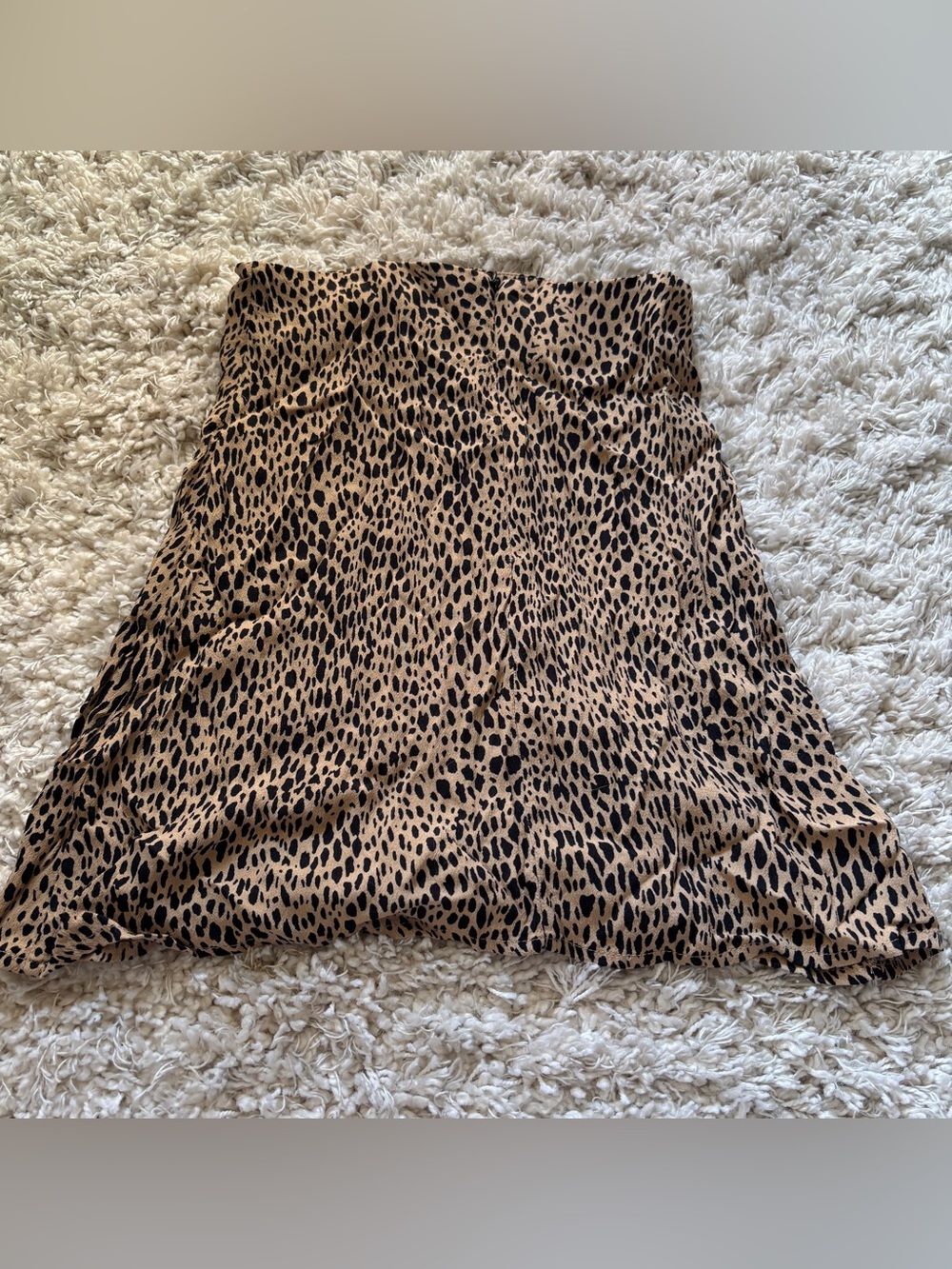Brandy Melville Leopard Print A-Line Skirt in Tan and Black